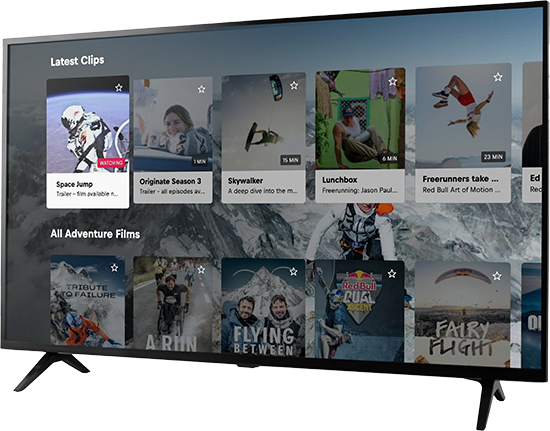 Connected TV app on a television, slide 2