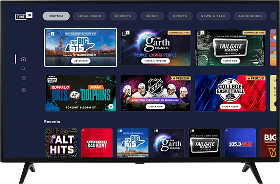 Connected TV app screenshot