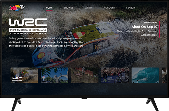 Connected TV app screenshot